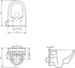 Piekaramais WC CREA NEW OVAL bez vāka 2