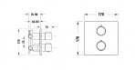 Navigo vannas/dušas termostats ar iebūvi 17x17 cm, 2.funkc, Hroms 4