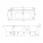 Collaro vanna 1800 x 800 mm, kreisā puse, Balta 2