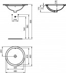 Ideal Standard Round 48 cm izlietne zem galda virsmas Ø48 cm, Balta 3