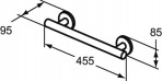 CONTEMPORARY 21 atbalsta rokturis 45 cm, Hroms 2