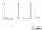 ViCare 90° leņķveida invalīdu atbalsta rokturis 700 mm, Hroms 2