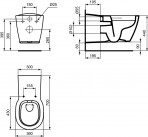 Connect Freedom Rimless piekaramais pods invalīdiem ar vāku, Balts 5