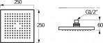 Cubito dušas galva 250x250 mm 2