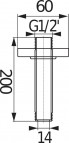 Cubito-N dušas galvas turētājs no griestiem 200 mm 2