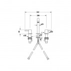 Duravit 3-daļīgs izlietnes maisītājs ar push-open 322 x 177 mm, Hroms 2