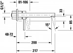 Duravit izlietnes maisītājs no sienas 217 mm, Hroms 4