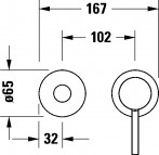 Duravit izlietnes maisītājs no sienas 217 mm, Hroms 5