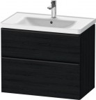 Duravit D-Neo skapītis ar izlietni 80 cm, 2A, Melns ozols