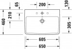 Duravit izlietne No.1 650x460 mm, balta 2