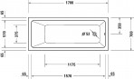 Duravit No.1 iebūvējamā vanna 1700 x 700 mm, Balta 5