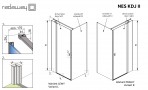 Dušas kabīne Nes KDJ II 90x90 cm, Transparent, spīdīgs 10