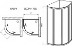 Dušas kabīne SKCP4-80 195 melns profils  2