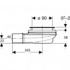Dušas paliktņa sifons, d=90/40 mm, bez dekoratīvā vāciņa . 2