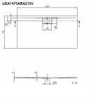 Dušas paliktnis Architectura Metalrim 140x75 cm 2