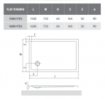 Душевой поддон Flat Kvadro 150x75 3