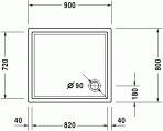 Dušas paliktnis Starck 90x80 2