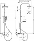 Душевая система с термостатом для ванны Vernis Shape 230 I, хром 2