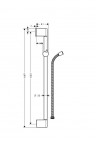 Dušas stienis ar vadu Unica`Crometta 65cm 2