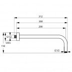 Ideal Standard dušas galvas turētājs no sienas 300 mm, Hroms 2