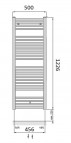 Dvieļu žāvētājs Virando 500 x 1226 mm, melns matēts 3