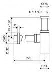 Schell izlietnes sifons QUAD, hroms 2