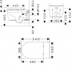 EluPura S Rimless pods 366x540 mm ar AquaHelix Flush + SC vāks, Balts 9