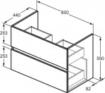 Eurovit vannas istabas skapītis 80 cm ar izlietni, 2A, Balts 7