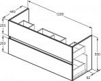 Eurovit vannas istabas skapītis 120 cm ar izlietni, 2A, Balts 6