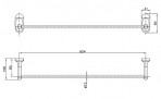 Dvieļu turētājs - stienis RONDA TB - 001, 604x100 mm, hroms 2