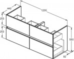 Eurovit vannas istabas skapītis 120 cm ar izlietni, 4A, Balts 4