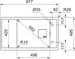 Fresno FSG 611-88 virtuves izlietne, 877x495 mm, PushKnob vadība 3