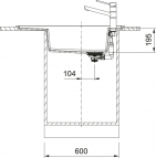 Fresno FSG 611-88 virtuves izlietne, 877x495 mm, PushKnob vadība 7