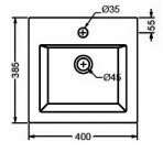 FUORI BOX 40 izlietne  ,white 40x38.5 cm 3