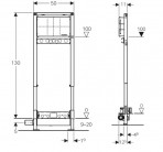 Duofix rāmis ar trapu un ar dušas maisītāja vietu, H130cm, d50, 0,8l/s 2