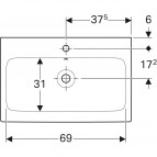 Geberit iCon izlietne, balta, 75x48.5 cm 4