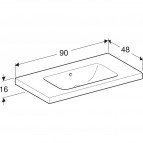 Geberit iCon Light izlietne ar sānu virsmu, balta, 90x48 cm 2