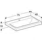 Geberit iCon Light izlietne, balta, 75x48 cm 2