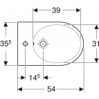 Geberit iCon sienas bidē, gludām sānu malām, balts 2