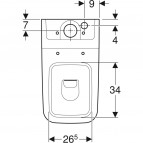 Geberit iCon Square grīdas tualetes pods, universāls izvads, balts 5