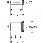 Geberit pieslēguma komplekts sienas tualetes podam, garums 30 cm 3
