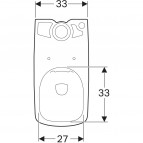 Geberit Selnova square rimfree pods, horizontāls izvads, balts 9