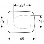 Geberit Selnova square rimfree pods, horizontāls izvads, balts 3