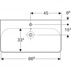 Geberit Smyle Square izlietne ar pārplūdes atveri, balta, 90x48 cm 7