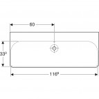 Geberit Smyle Square izlietne bez atveres jaucējkrānam, 120x48 cm 6