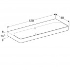 Geberit Smyle Square izlietne bez atveres jaucējkrānam, 120x48 cm 3