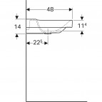 Geberit Xeno² izlietne ar novietošanas virsmu, bez mais. caur. 90x48 3