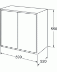 Graphic skapis 600x550x320 mm,pelēks 2