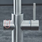 Grohe Red Duo virtuves maisītājs ar boileri, supersteel 4