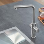 Grohe Red Duo virtuves maisītājs ar boileri, supersteel 3